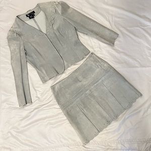 Leather skirt suite - periwinkle size S